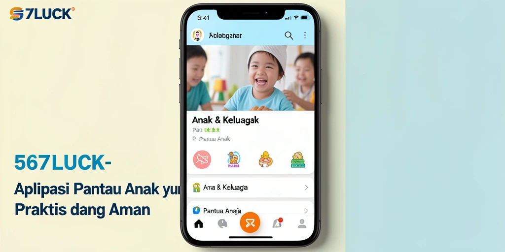 Antarmuka aplikasi Pantau Anak 567LUCK yang ramah pengguna.