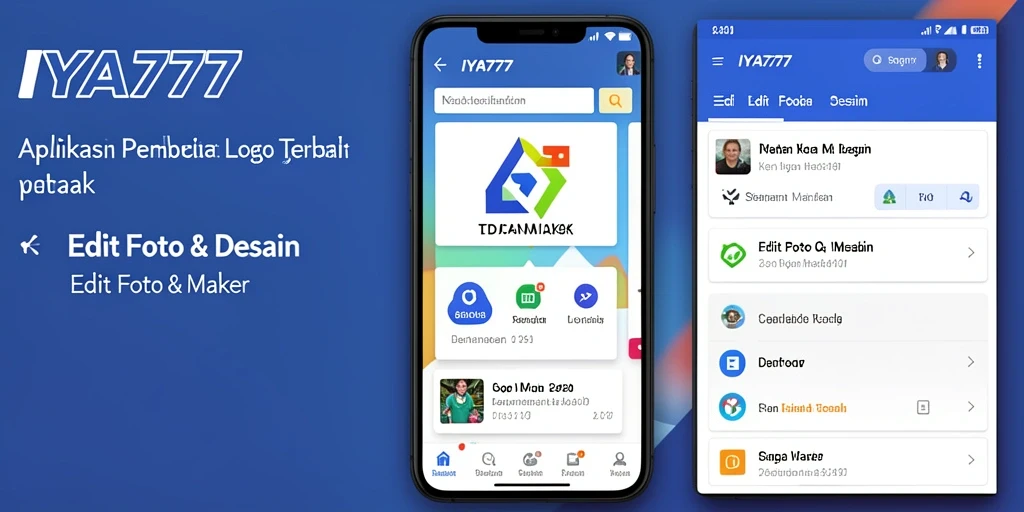 Antarmuka IYA777 yang intuitif untuk mendesain logo secara mudah dan cepat.