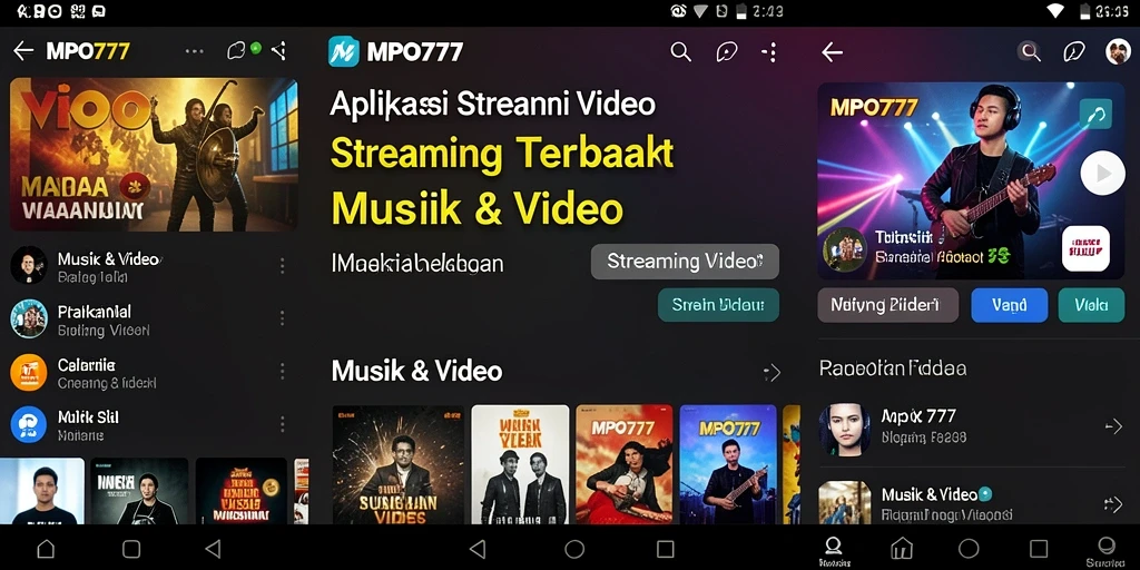Antarmuka MPO777 menampilkan berbagai konten Streaming Video yang menarik.