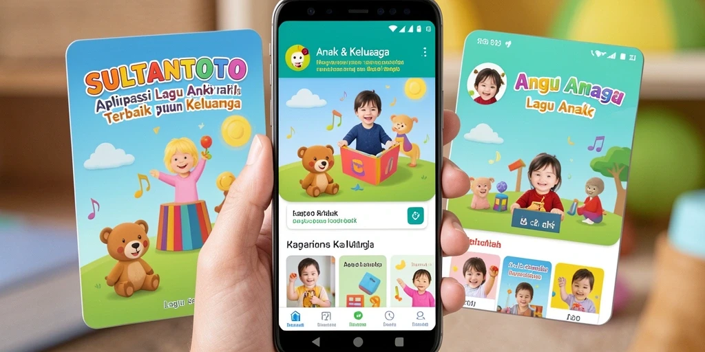 Antarmuka aplikasi SULTANTOTO dengan pilihan lagu anak yang menarik.